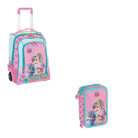 OFFERTA Kit trolley Zaino + astuccio 3 zip Cry Babies