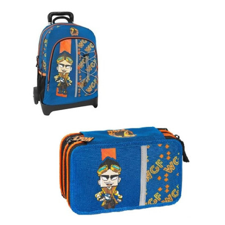 OFFERTA Kit Trolley zaino + astuccio 3 zip Lyon