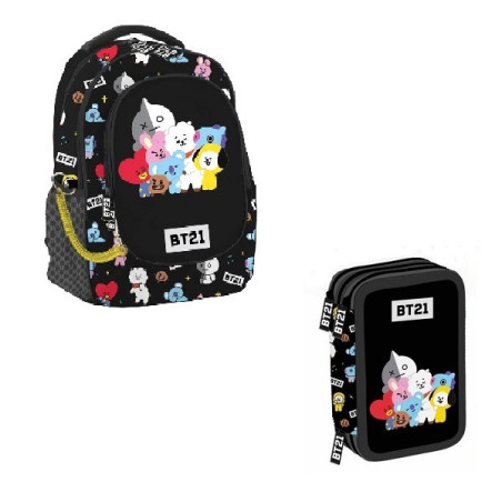 OFFERTA Kit Zaino + astuccio 3 zip BT21