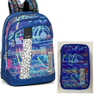 OFFERTA Kit Zaino + astuccio 3 zip Comix flash
