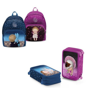 OFFERTA Kit Zaino + astuccio 3 zip Happines Pigna