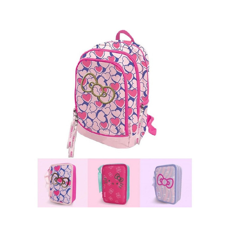 OFFERTA Kit Zaino + astuccio 3 zip Hello Kitty 50th anniversary