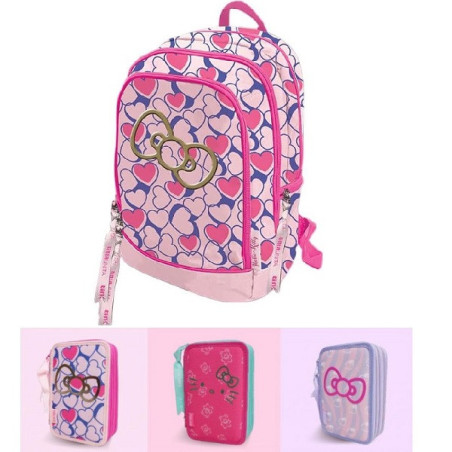 OFFERTA Kit Zaino + astuccio 3 zip Hello Kitty 50th anniversary