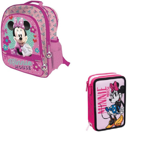 OFFERTA Kit Zaino + astuccio 3 zip Minnie Seven