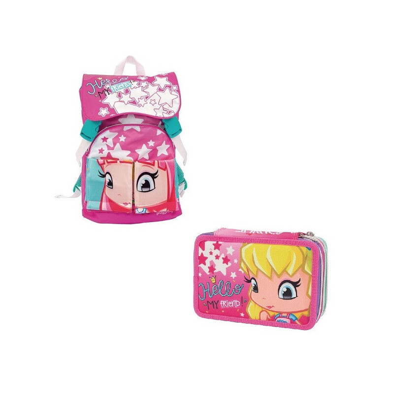 OFFERTA Kit Zaino + astuccio 3 zip Pinypon
