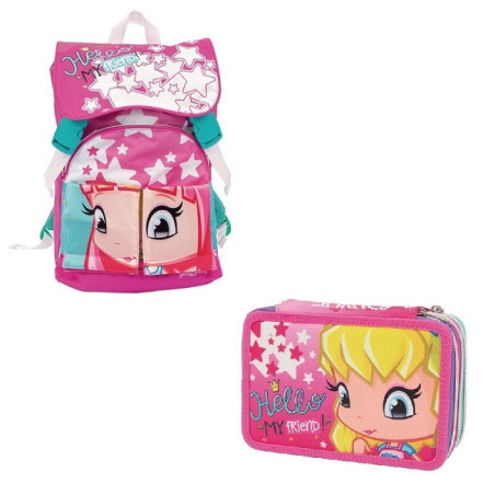OFFERTA Kit Zaino + astuccio 3 zip Pinypon