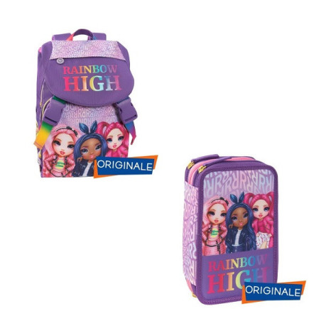 OFFERTA Kit Zaino + astuccio 3 zip Rainbow
