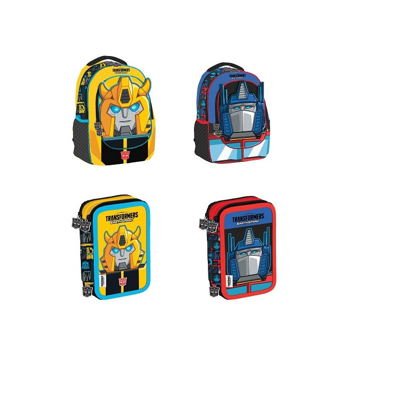 OFFERTA Kit Zaino + astuccio 3 zip Transformers con Luci e Suoni