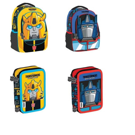 OFFERTA Kit Zaino + astuccio 3 zip Transformers con Luci e Suoni