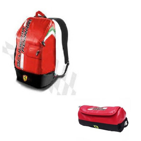 OFFERTA Kit Zaino + astuccio Ferrari racing comix